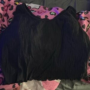 black 2x crop top